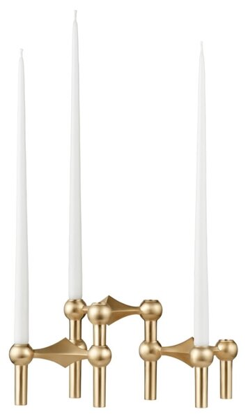 Dizajnový svietnik STOFF Nagel Brushed Brass – set 3 ks