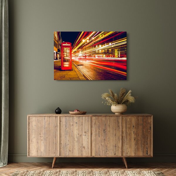 Obraz červené londýnske telefónne búdky (90x60 cm)