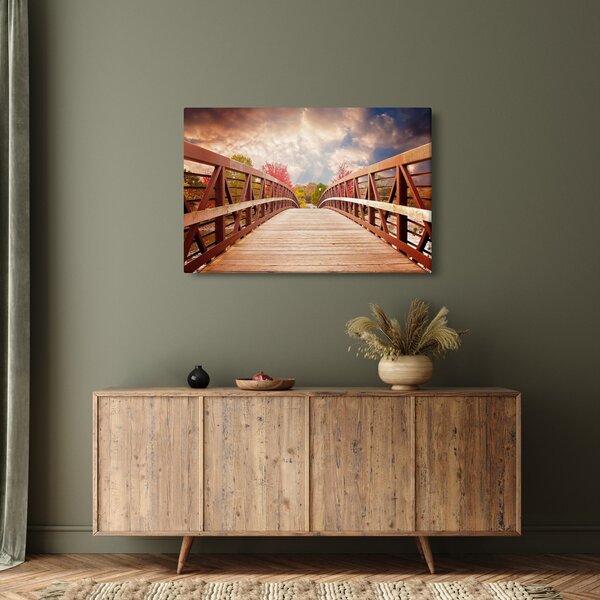 Obraz - drevený most (90x60 cm)