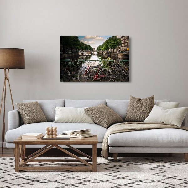 Obraz bicykla v meste (90x60 cm)