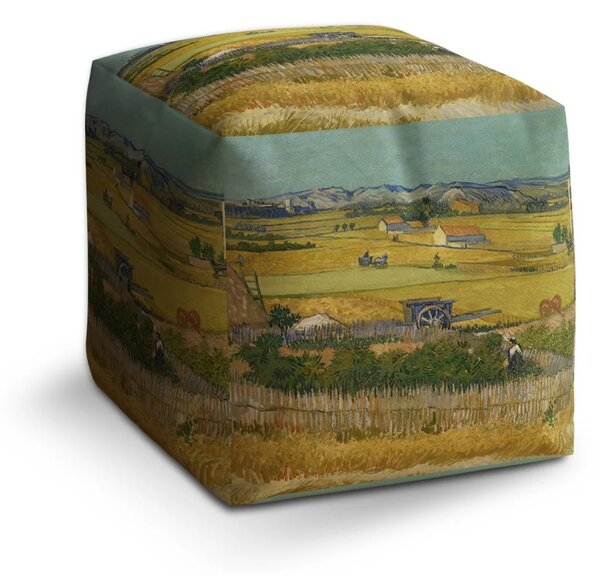 Sablio Taburet Cube Úroda - Vincent van Gogh - 40x40x40 cm