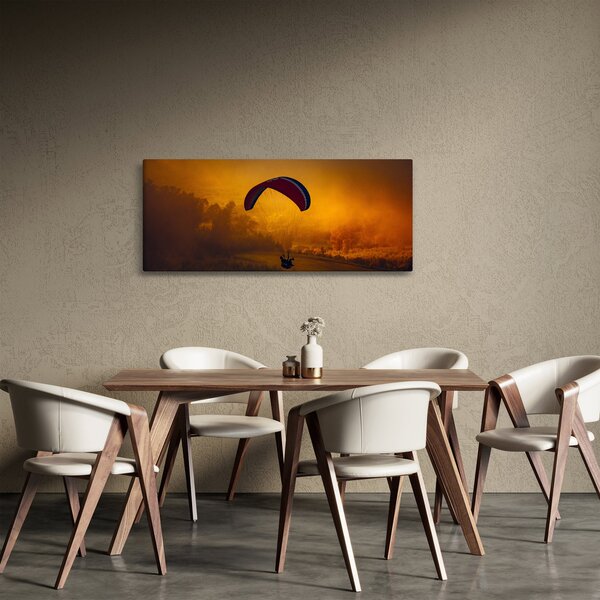 Obraz parašutistu v západe slnka (120x50 cm)
