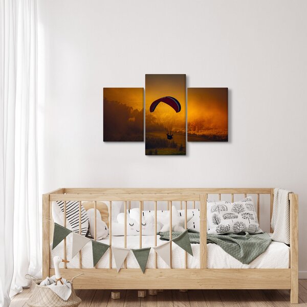 Obraz parašutistu v západe slnka (90x60 cm)