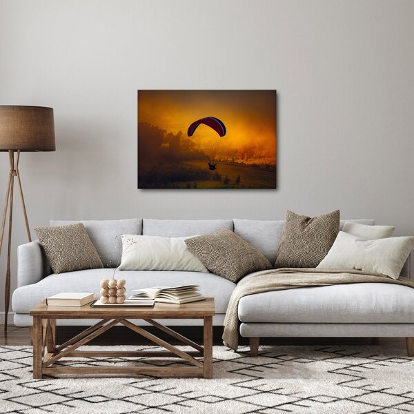 Obraz parašutistu v západe slnka (70x50 cm)