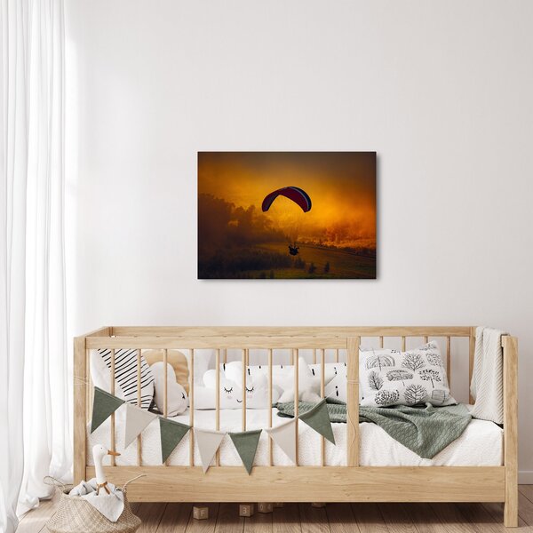 Obraz parašutistu v západe slnka (70x50 cm)