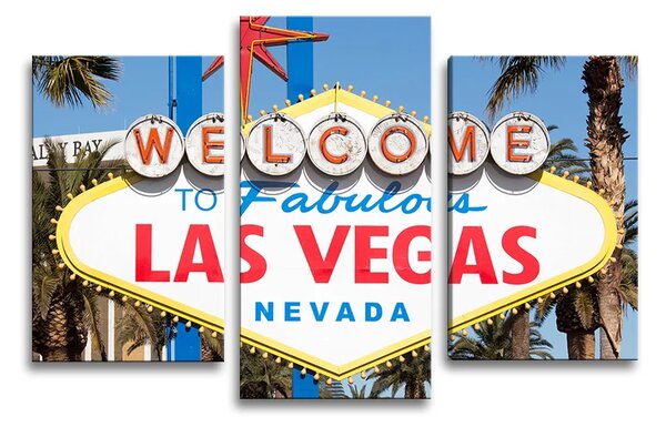 Sablio Obraz - 3-dílný Welcome to Las Vegas - 75x50 cm