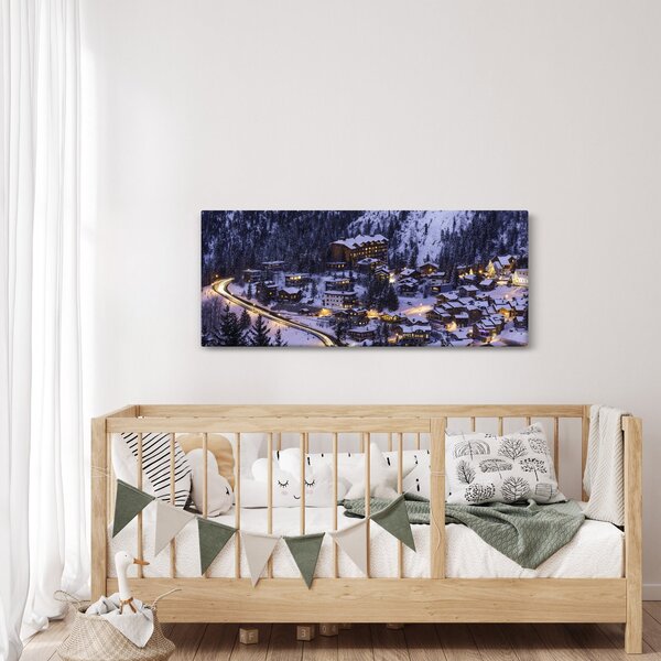 Obraz - horské zimné mestečko (120x50 cm)
