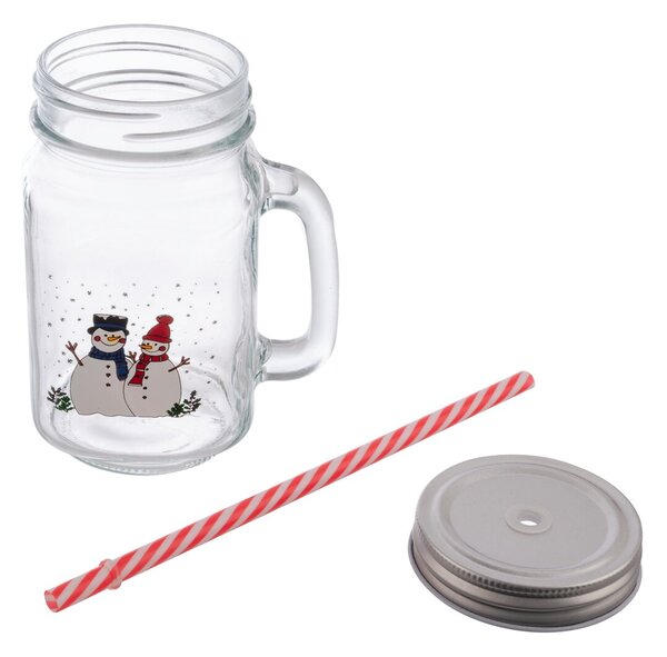 Pohár Straw s viečkom a slamkou SNEHULIAK 0,5 l