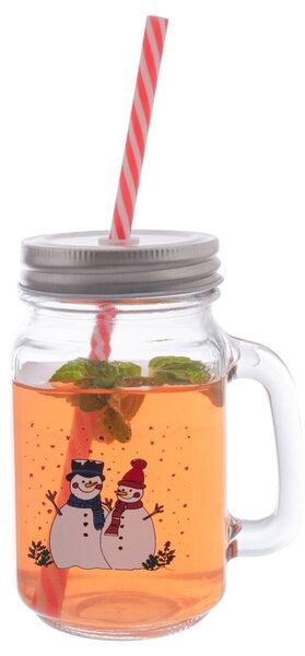 Pohár Straw s viečkom a slamkou SNEHULIAK 0,5 l