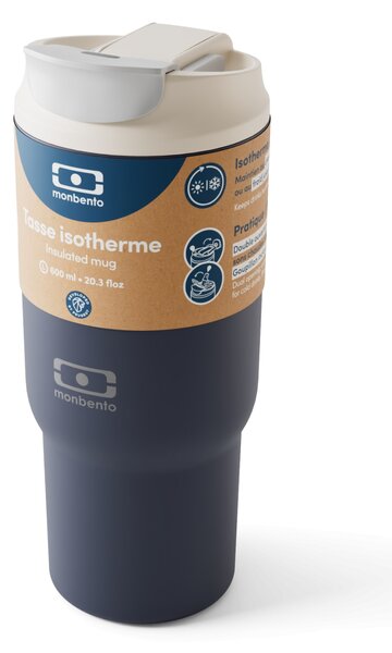 Termohrnček s viečkom a slamkou Travel Infinity Blue 600 ml