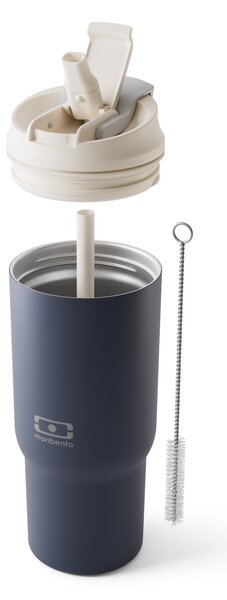 Termohrnček s viečkom a slamkou Travel Infinity Blue 600 ml