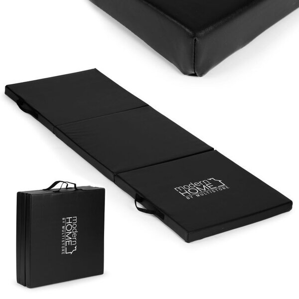 Čierny gymnastický matrac na kondičné cvičenia 182x60 cm