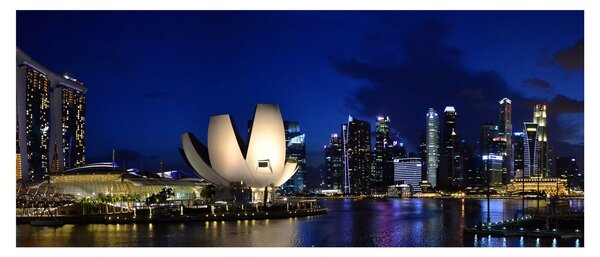 Obraz nočného Singapuru (120x50 cm)
