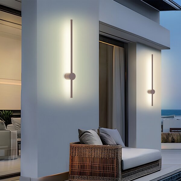 Brilagi - LED vonkajšie nástenné svietidlo AURA, 12 W, 230 V, 3000 K, IP54, 65 cm, hnedá, CRI 90