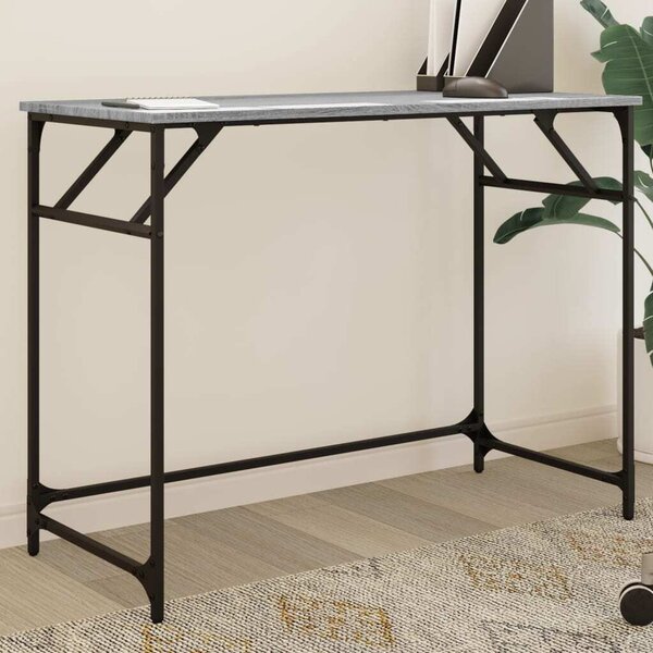 Maison Exclusive – Písací stôl, farba sivá Sonoma, rozmer 100x45x76 cm, materiál: drevovláknitá doska a oceľ