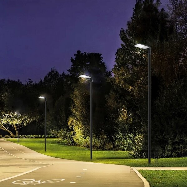 Brilagi-LED Vonkajšia lampa so stĺpom a kl. 4 m URBANLIGHT LED/100W/230V čierna IP65