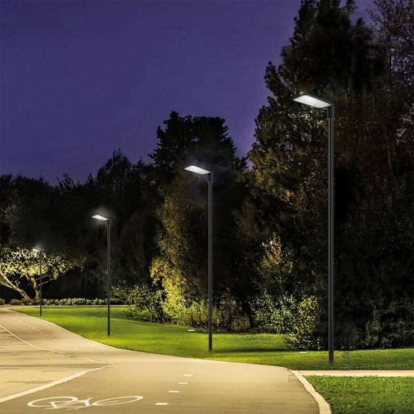 Brilagi-LED Vonkajšia lampa so stĺpom a 4 m káblom URBANLIGHT LED/200W/230V čierna IP65