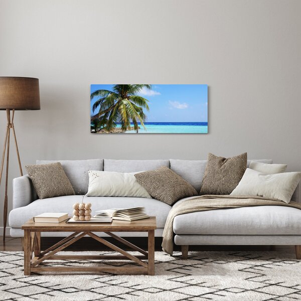 Obraz palmy na pláži (120x50 cm)