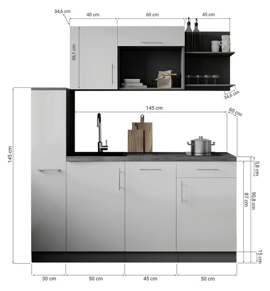 KUCHYNSKÝ BLOK 175 cm Respekta - Online Only kuchyne, Online Only