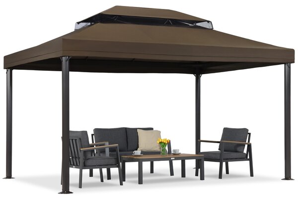 Hnedý záhradný pavilón Valencia 3x4 m Garden Point