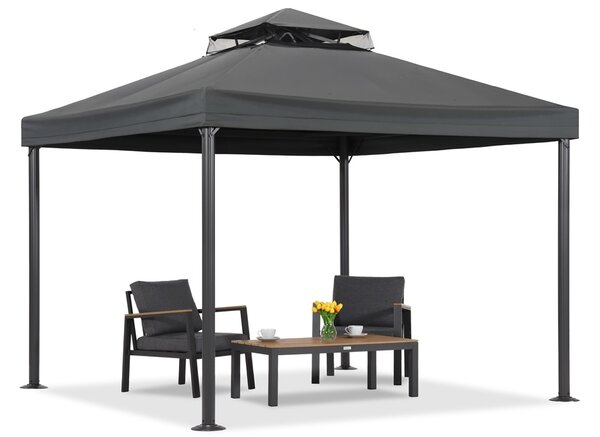Antracitový záhradný pavilón Valencia 3x3 m Garden Point