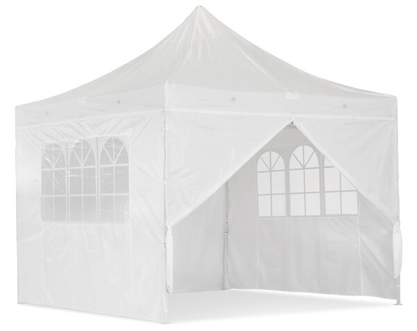 Biely expresný záhradný stan Essen 3x3 m s bočnými stenami Garden Point