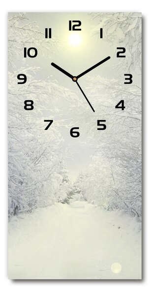 Moderné hodiny nástenné Les zima pl_zsp_30x60_f_103882841