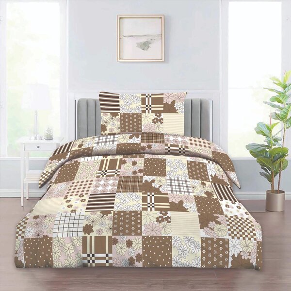 HOUSEWIFE PATCHWORK BÉŽOVÝ bavlnené obliečky Obsah balenia: Štandardný rozmer 1x 140x200 + 1x 70x90