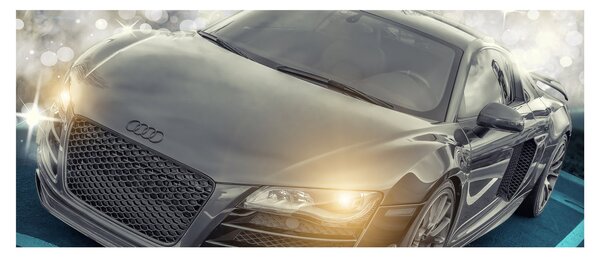 Obraz auta Audi - sivé (120x50 cm)