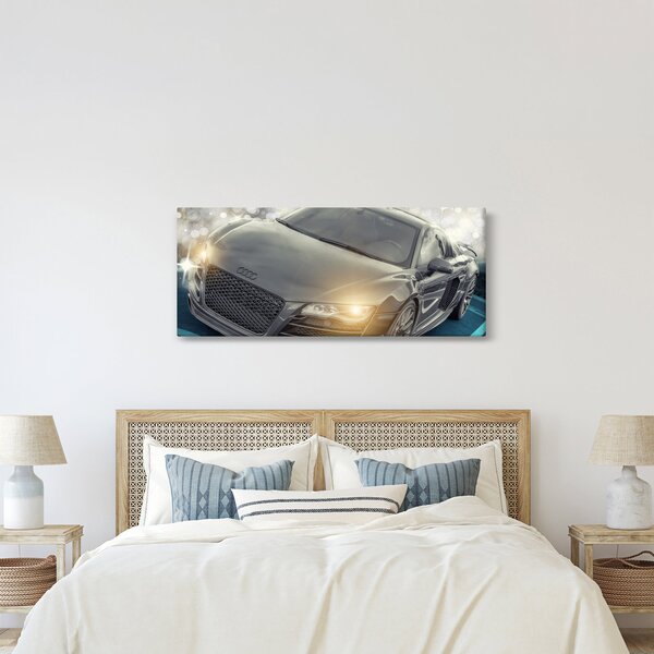 Obraz auta Audi - sivé (120x50 cm)