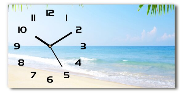 Vodorovné Sklenené hodiny na stenu Tropická pláž
