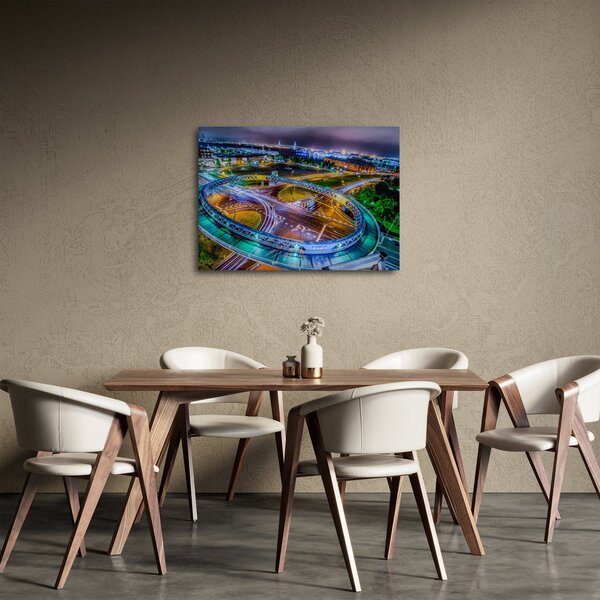 Obraz - panoráma nočného mesta (70x50 cm)