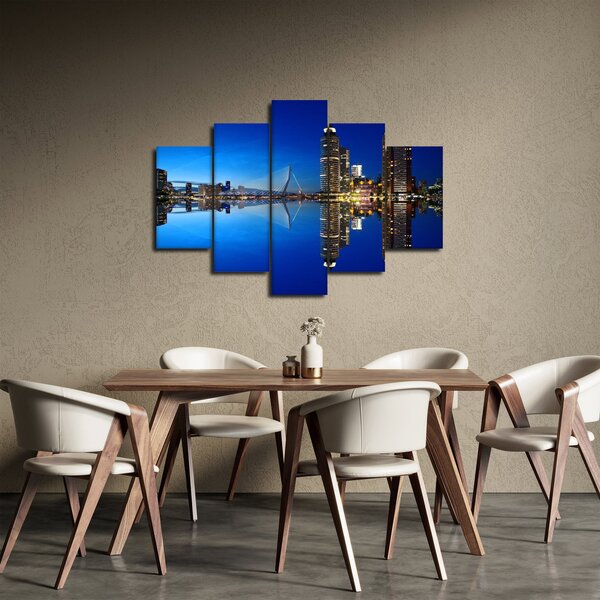 Obraz - nočný Rotterdam (150x105 cm)