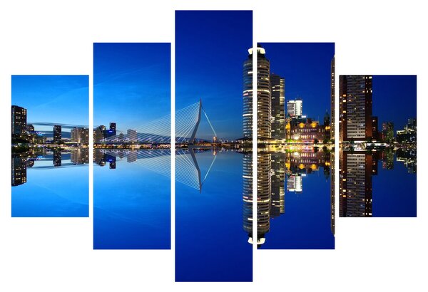 Obraz - nočný Rotterdam (150x105 cm)