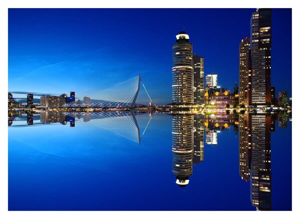 Obraz - nočný Rotterdam (70x50 cm)