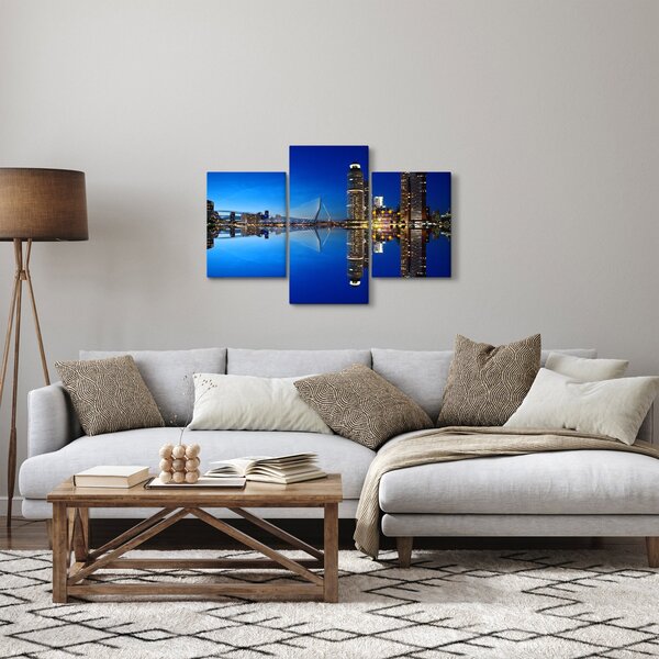 Obraz - nočný Rotterdam (90x60 cm)