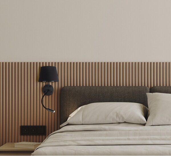Nástenná lampa MAJA 1xE27/15W/230V + 1xGU10/10W/230V čierna