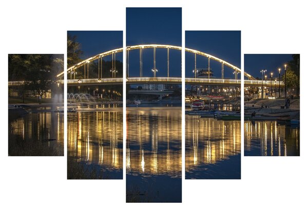 Obraz mosta s fontánou (150x105 cm)