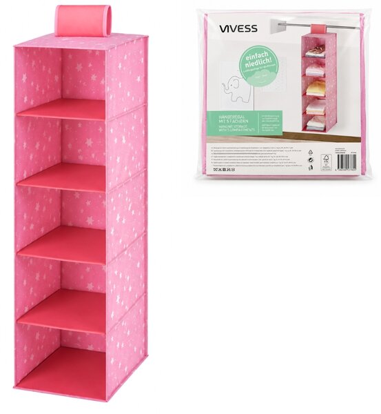 Závesný organizér do skrine STELLA 95 cm, ružový