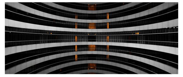 Abstraktný obraz - budova (120x50 cm)