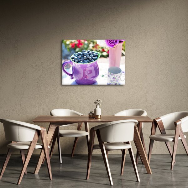 Obraz - čučoriedky v hrnčeku (70x50 cm)