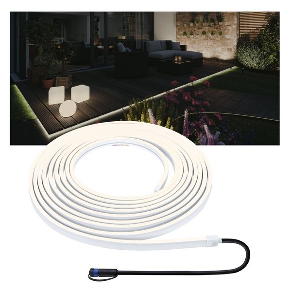 Paulmann Plug & Shine Smooth LED pásik 3 000 K 10 m, Biela / opálová, Plast, Moderný