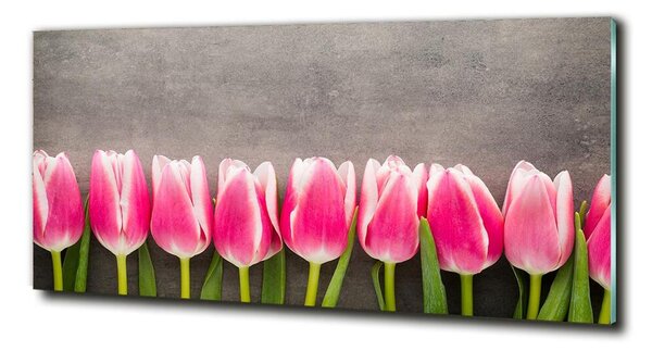 Foto obraz sklo tvrdené Ružové tulipány