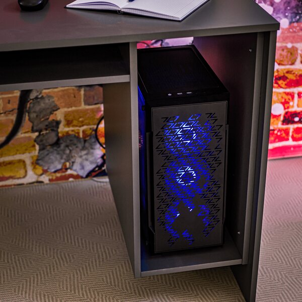 KONDELA PC stôl/herný stôl, grafit, TEZRO NEW