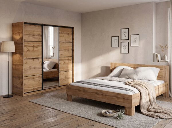 Spálňa NEJBY BARNABA PREMIUM 200 s posteľou 180x200 cm s vyšším čelom, dub wotan