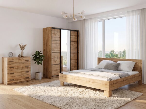 Spálňa NEJBY BARNABA PREMIUM 150K s posteľou 180x200 cm s vyšším čelom, dub wotan