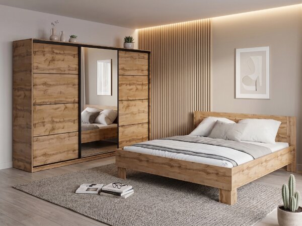 Spálňa NEJBY BARNABA PREMIUM 280 s posteľou 180x200 cm s vyšším čelom, dub wotan