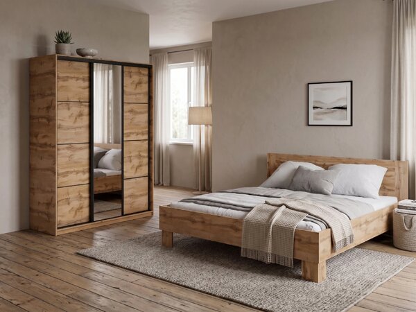 Spálňa NEJBY BARNABA PREMIUM 150 s posteľou 180x200 cm s vyšším čelom, dub wotan
