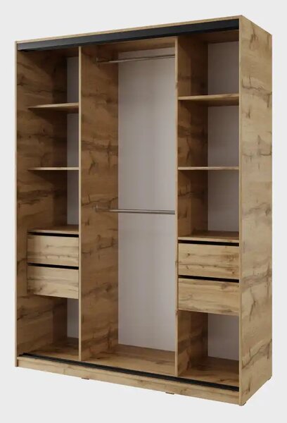 Spálňa NEJBY BARNABA PREMIUM 150 s posteľou 180x200 cm s vyšším čelom, dub wotan