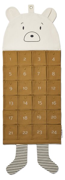 Textilný adventný kalendár Klaus Mr bear Golden Caramel Multi mix